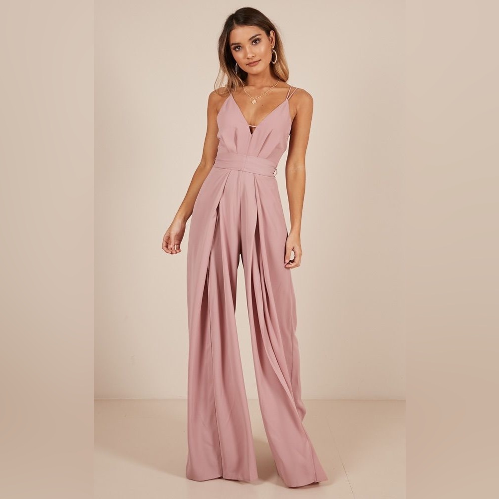 NWT Honey jumpsuit dusty rose Size S
